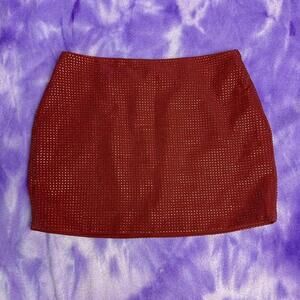 Red mini skirt with rhinestone diamantes all over